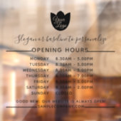 Aanpasbare Logo En Tekst Openingstijden Zakelijk Raamsticker (Vel 2)