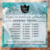 Aanpasbare Logo En Tekst Openingstijden Zakelijk Raamsticker (Vel 2)