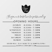 Aanpasbare Logo En Tekst Openingstijden Zakelijk Raamsticker (Vel)