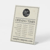 Aanpasbare Logo En Tekst Openingstijden Zakelijk  Reclamebord Met Voetstuk (Voorkant)