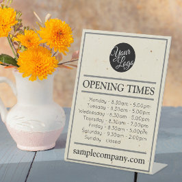 Aanpasbare Logo En Tekst Openingstijden Zakelijk Reclamebord Met Voetstuk