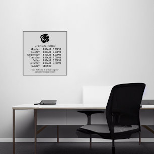 Aanpasbare Logo En Tekst Openingstijden Zakelijk Sticker