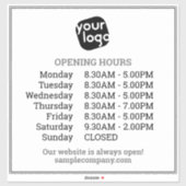 Aanpasbare Logo En Tekst Openingstijden Zakelijk Sticker (Vel)
