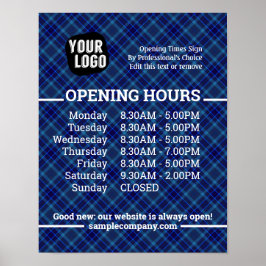 Aanpasbare Logo En Tekst Zakelijke Openingsuren  Poster
