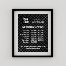 Aanpasbare Logo En Tekst Zakelijke Openingsuren  Poster