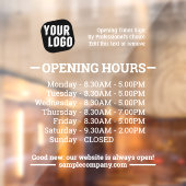 Aanpasbare Logo En Tekst Zakelijke Openingsuren Raamsticker (Vel 2)