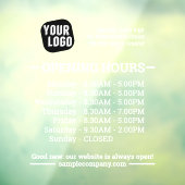 Aanpasbare Logo En Tekst Zakelijke Openingsuren Raamsticker (Vel 3)