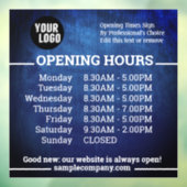 Aanpasbare Logo En Tekst Zakelijke Openingsuren Raamsticker (Vel 3)