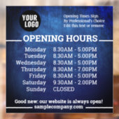 Aanpasbare Logo En Tekst Zakelijke Openingsuren Raamsticker (Vel 2)