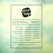 Aanpasbare Logo En Tekst Zakelijke Openingsuren Raamsticker (Vel 3)