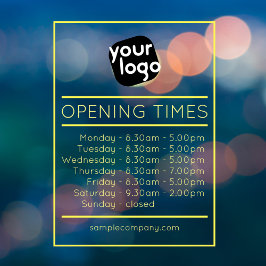 Aanpasbare Logo En Tekst Zakelijke Openingsuren Raamsticker
