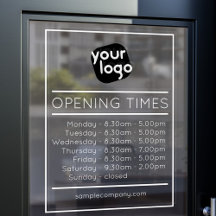 Aanpasbare Logo En Tekst Zakelijke Openingsuren
