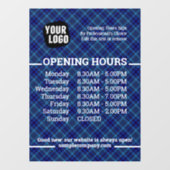 Aanpasbare Logo En Tekst Zakelijke Openingsuren Raamsticker (Vel)