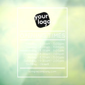 Aanpasbare Logo En Tekst Zakelijke Openingsuren Raamsticker (Vel 3)