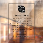 Aanpasbare Logo En Tekst Zakelijke Openingsuren Raamsticker (Vel 2)