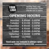 Aanpasbare Logo En Tekst Zakelijke Openingsuren Raamsticker (Vel 2)