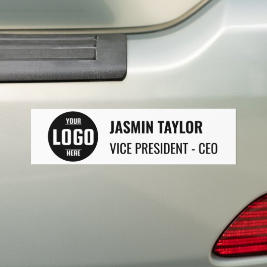 Aanpasbare Logo & Functietitel | Modern Minimalist Bumpersticker (Op auto)