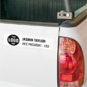 Aanpasbare Logo & Functietitel | Modern Minimalist Bumpersticker (Op Truck)