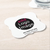 Aanpasbare logo voor professionele zakelijke gebru kartonnen onderzetters (Gekanteld)