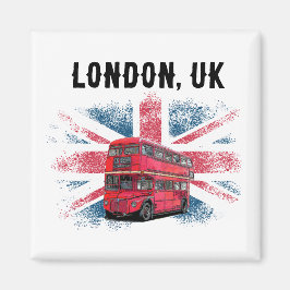 Aanpasbare London Red Bus Union Jack Souvenir Magneet