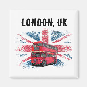 Aanpasbare London Red Bus Union Jack Souvenir Magneet