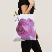 Aanpasbare M naam roze roos mooi Tote Bag (Dichtbij)