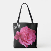 Aanpasbare M-naam  roze rose trendy bloemmolen Tote Bag (Achterkant)