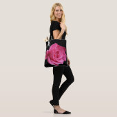 Aanpasbare M-naam  roze rose trendy bloemmolen Tote Bag (Op model)