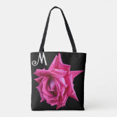 Aanpasbare M-naam  roze rose trendy bloemmolen Tote Bag (Achterkant)