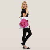 Aanpasbare M-naam  roze rose trendy bloemmolen Tote Bag (Op model)