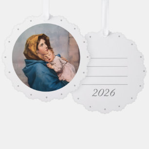 Aanpasbare Maagd Maria Papieren Sierkaart Ornament Kaart