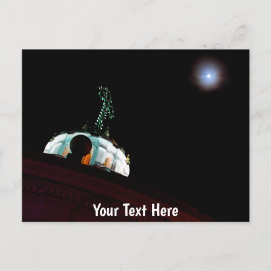 Aanpasbare maan & cross, Quito, Ecuador Briefkaart (Voorkant)