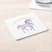 Aanpasbare magische pastel ombre Pony Kartonnen Onderzetters (Schuin)