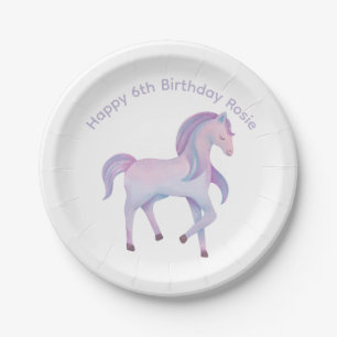 Aanpasbare magische pastel ombre Pony Papieren Bordje