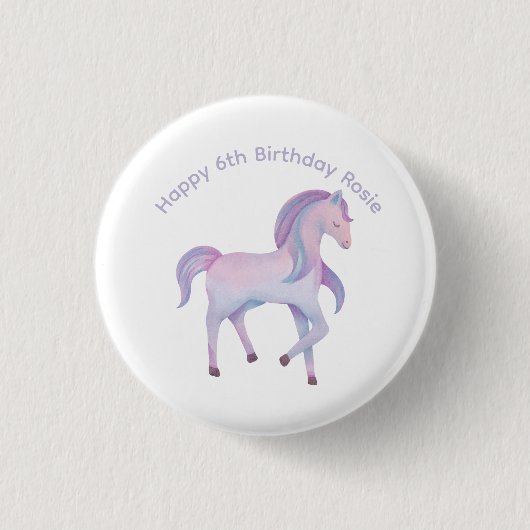 Aanpasbare magische pastel ombre Pony Ronde Button 3,2 Cm (Voorkant)