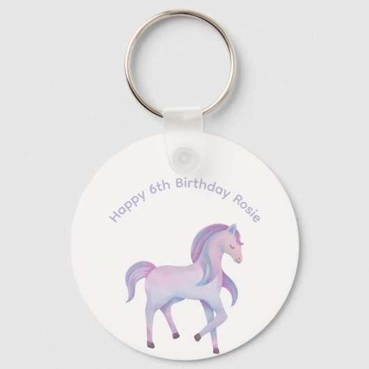 Aanpasbare magische pastel ombre Pony Sleutelhanger (Voorkant)