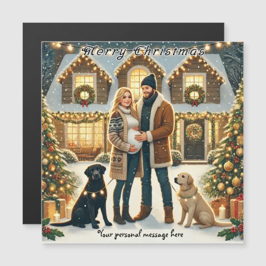 Aanpasbare magneet kerst Kaart (Voorkant / Achterkant)