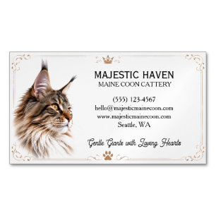 Aanpasbare Maine Coon Fokkerij Magnetisch Visitekaartje