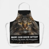 Aanpasbare Maine Coon Haven Cattery Foto & Naam Schort (Voorkant)
