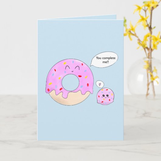 Aanpasbare malse jij maakt mij compleet donut woor kaart (Gele Bloem)