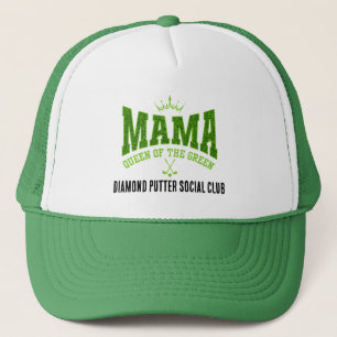 Aanpasbare MAMA KONINGIN VAN HET GROEN Damesgolf Trucker Pet