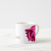 Aanpasbare Margaret naam heet roze roos bloemenmol Espresso Kop (Voorkant rechts)