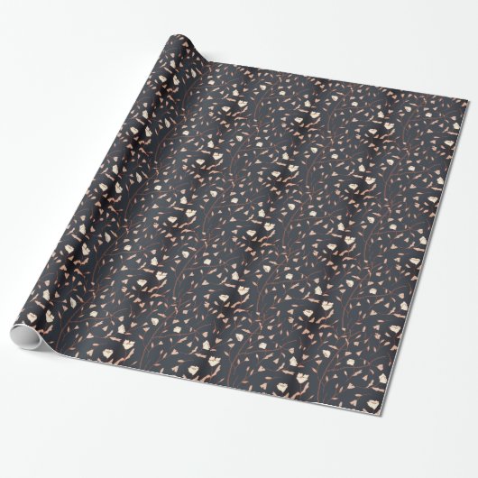 Aanpasbare marineflora cadeaupapier (Uitgerold)
