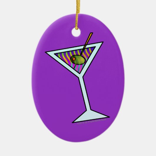Aanpasbare MARTINI-KUNSTORNAMENTEN Keramisch Ornament (Voorkant)