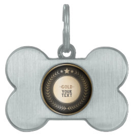 AANPASBARE MEDAILLE MET EIGEN OPDRUK Goud #1 Kampi Huisdieren Naamplaatje