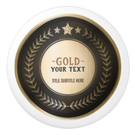 AANPASBARE MEDAILLE MET EIGEN OPDRUK Goud #1 Kampi Keramische Knop