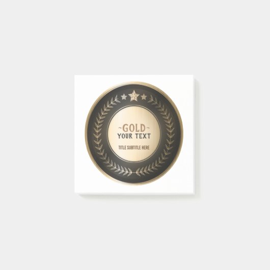 AANPASBARE MEDAILLE MET EIGEN OPDRUK Goud #1 Kampi Post-it® Notes (Voorkant)