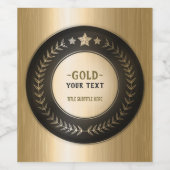 AANPASBARE MEDAILLE MET EIGEN OPDRUK Goud #1 Kampi Wijn Etiket (Enkel label)