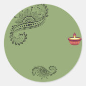 Aanpasbare mehendi-stickers ronde sticker (Voorkant)