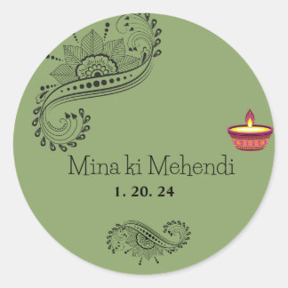 Aanpasbare mehendi-stickers ronde sticker
